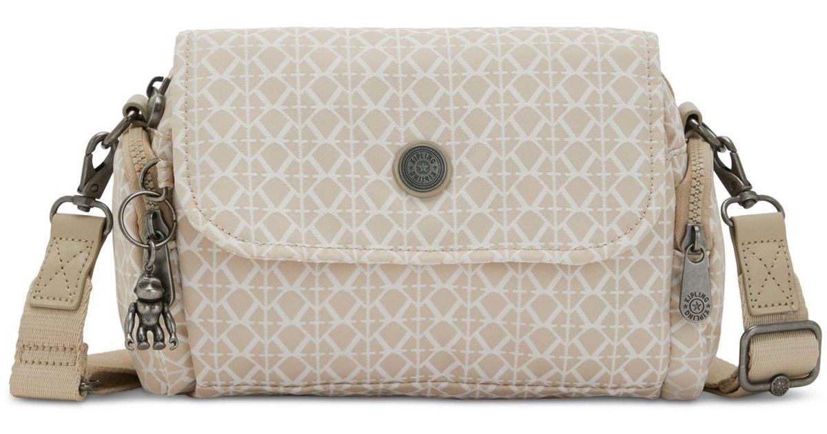 Kipling Danita Small Ziptop Monogram Crossbody Bag in Natural Lyst