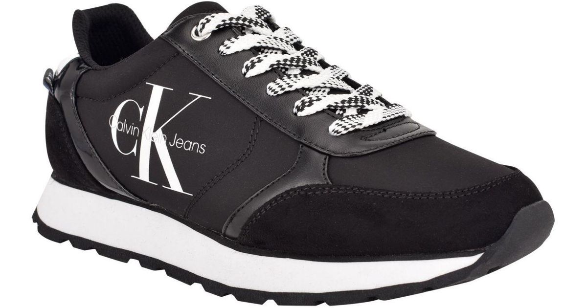 Calvin Klein Synthetic Cayle Logo Casual Lace-up Sneakers in Black 