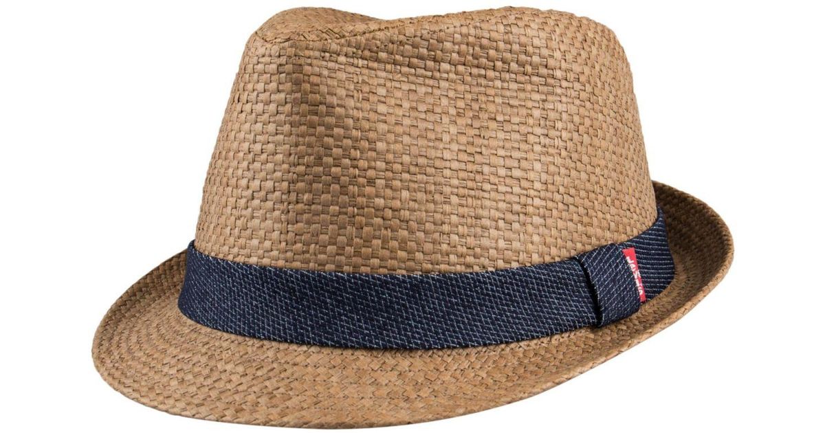 Levi's Denim Band Straw Fedora Hat in Natural for Men Lyst