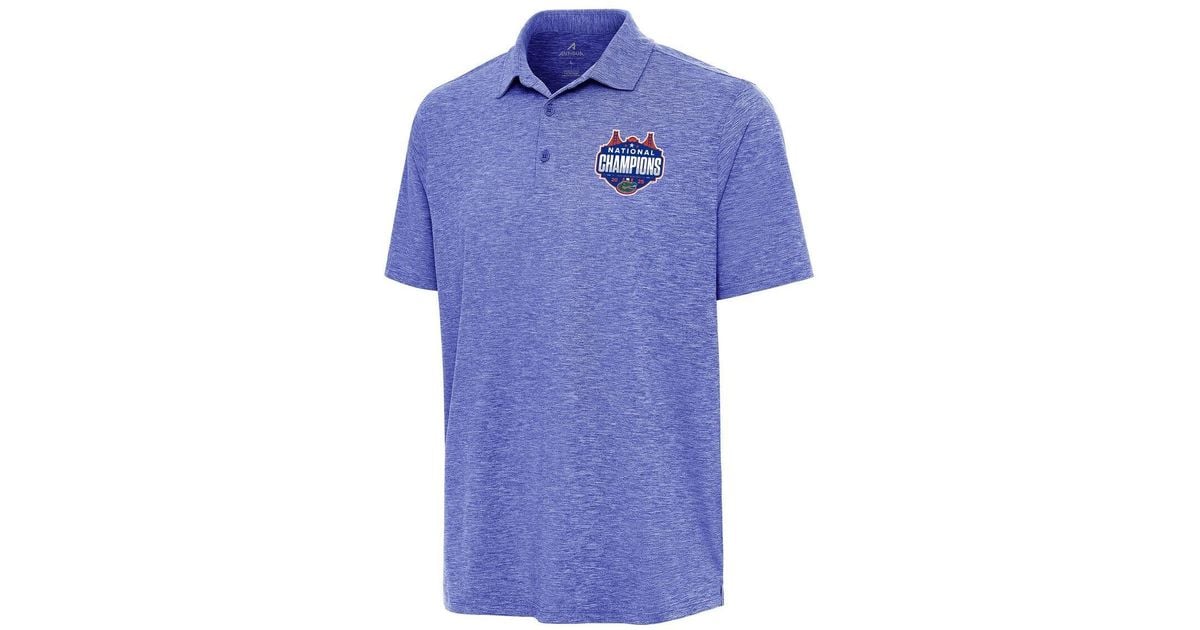 Antigua Florida Gators 2025 Ncaa Basketball National Champions Par 3 Antigua Heather Royal Florida Gators 2025 Ncaa Basketball National Champions Par 3 Polo Shirt 