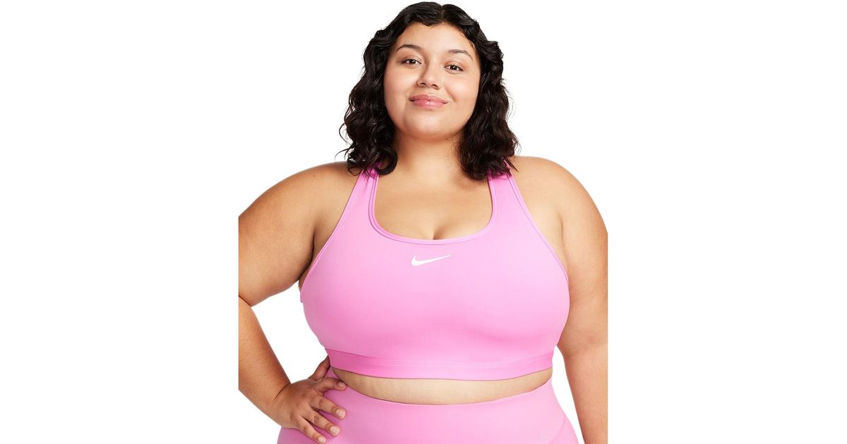 Nike Plus Size Active Medium-support Padded Logo Sports Bra in