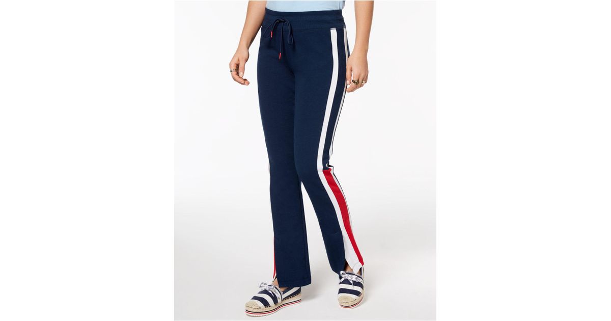 tommy hilfiger navy track pants
