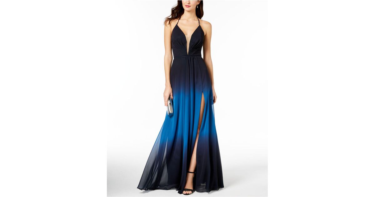 betsy and adam pleated floral gown