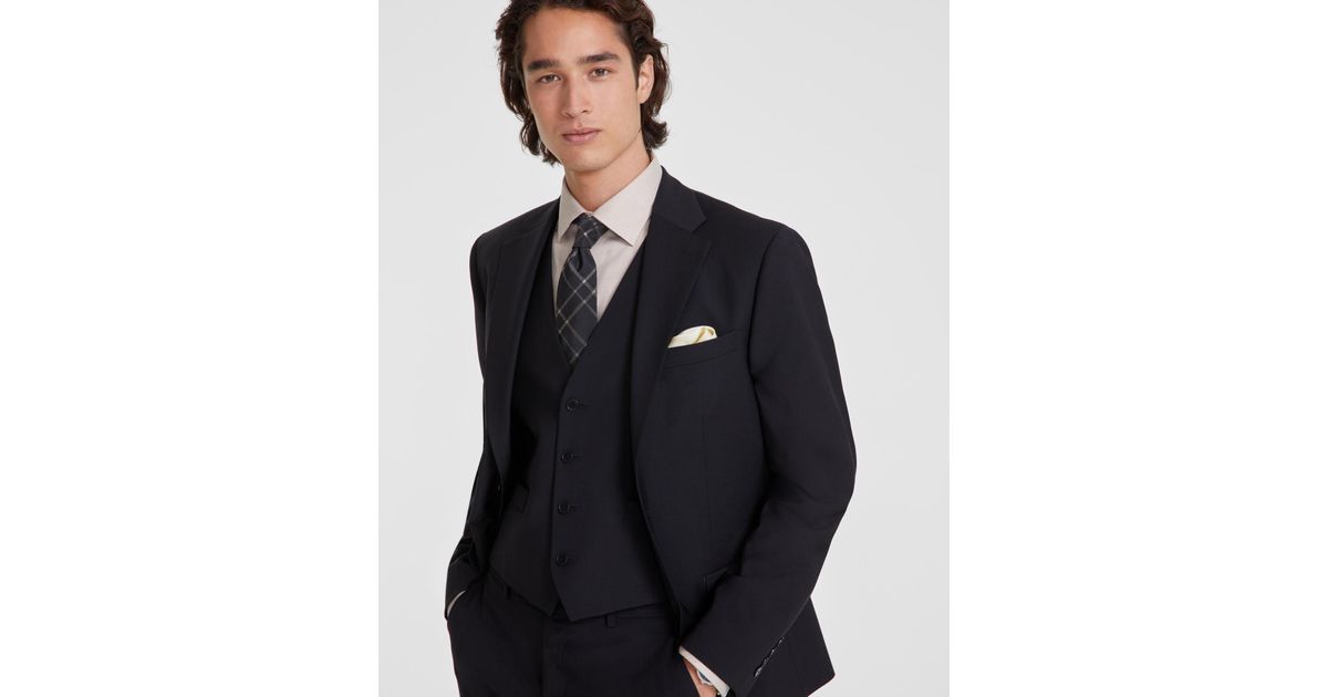 Calvin Klein Slim-fit Wool-blend Stretch Suit Separate Jacket in Black