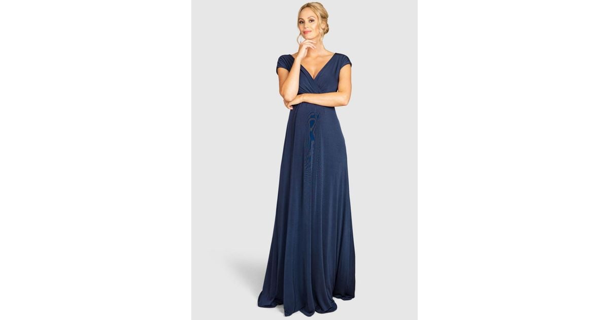fitted lace wedding dress Light Blue Mesh Overlay Fitted Maternity Midi Dress – PinkBlush main image 1