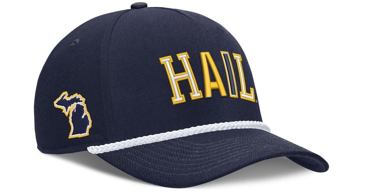 Nike And Michigan Wolverines 2026 Basketball Refresh 5-panel Rope Rise ...