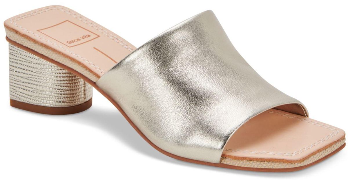 Dolce Vita Leather Jolice Blockheel Sandals Lyst Canada