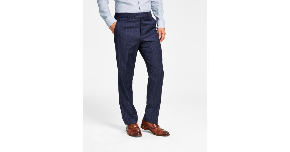 Lauren by Ralph Lauren Ultraflex Classicfit Wool Suit Pants in Blue