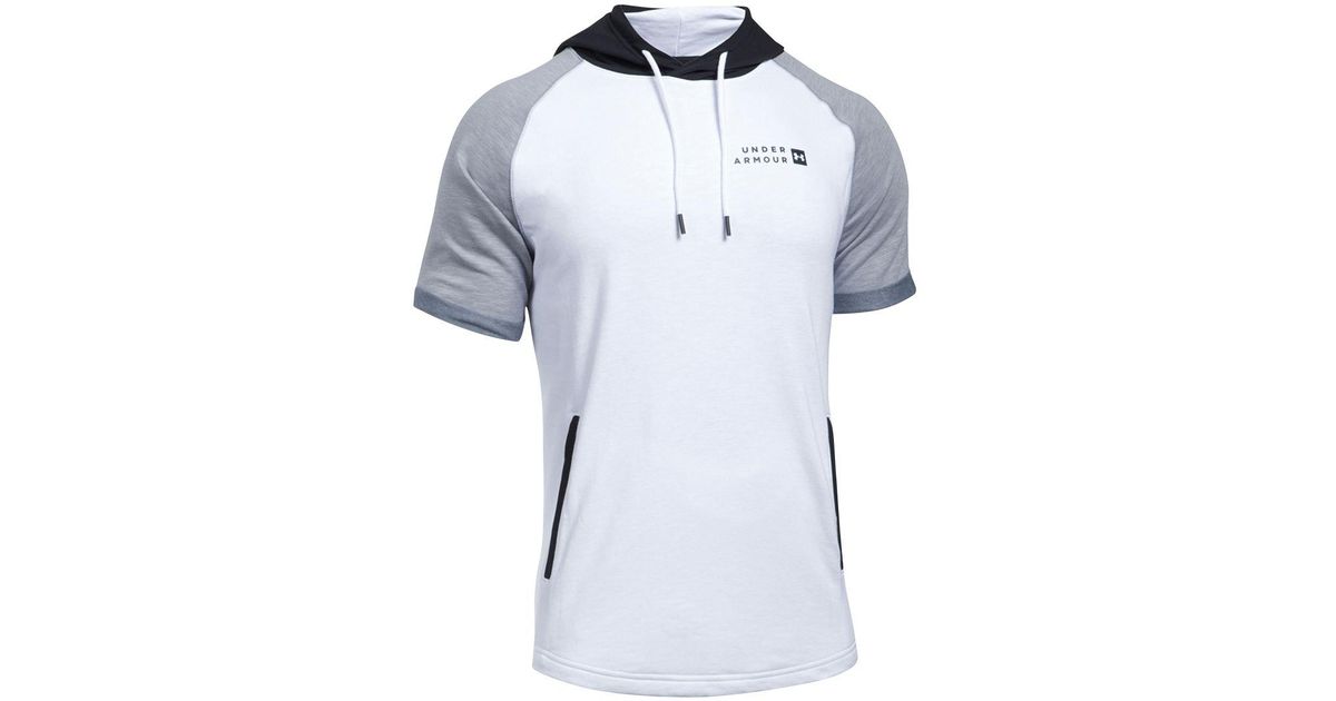 Under Armour Men's Sportstyle Short-sleeve Hoodie in White for Men | Lyst