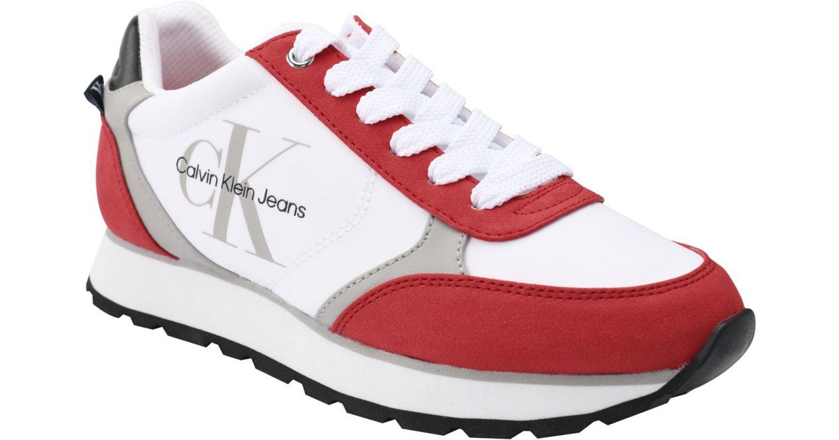 Calvin Klein Cayle Logo Casual Lace-up Sneakers in White | Lyst