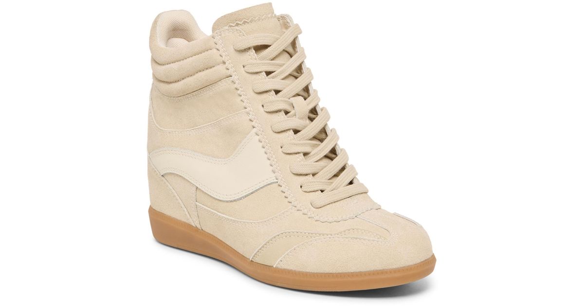 Issac Workcuff Dolce Vita Issac High Top Wedge Sneakers in Natural | Lyst