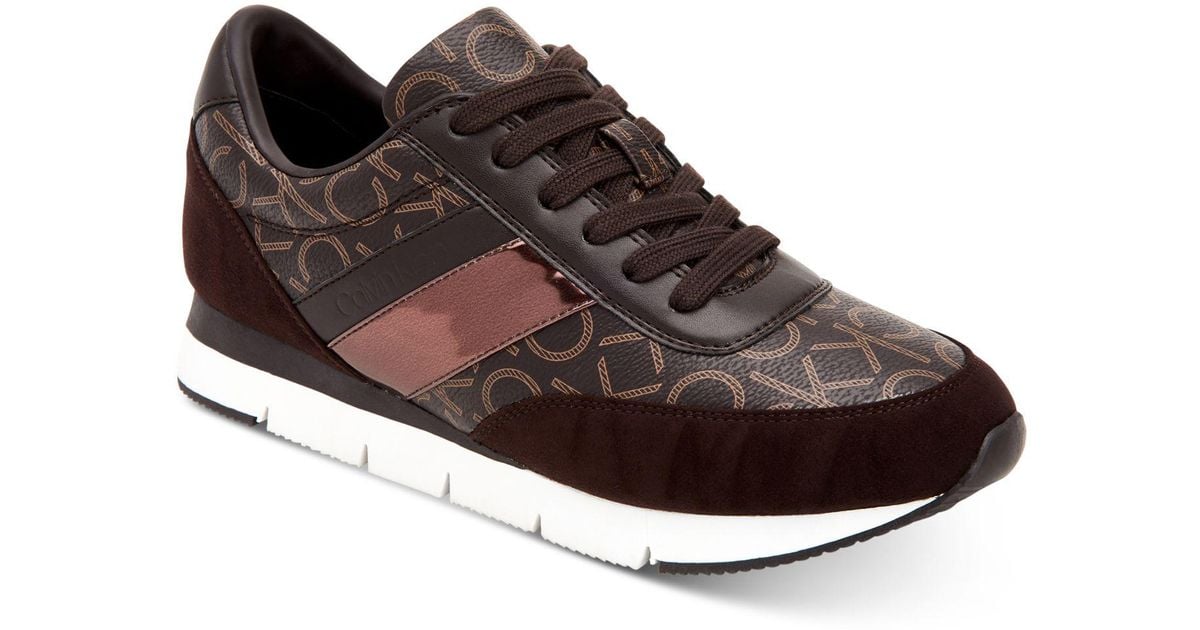 Calvin Klein Tea Sneakers in Brown | Lyst