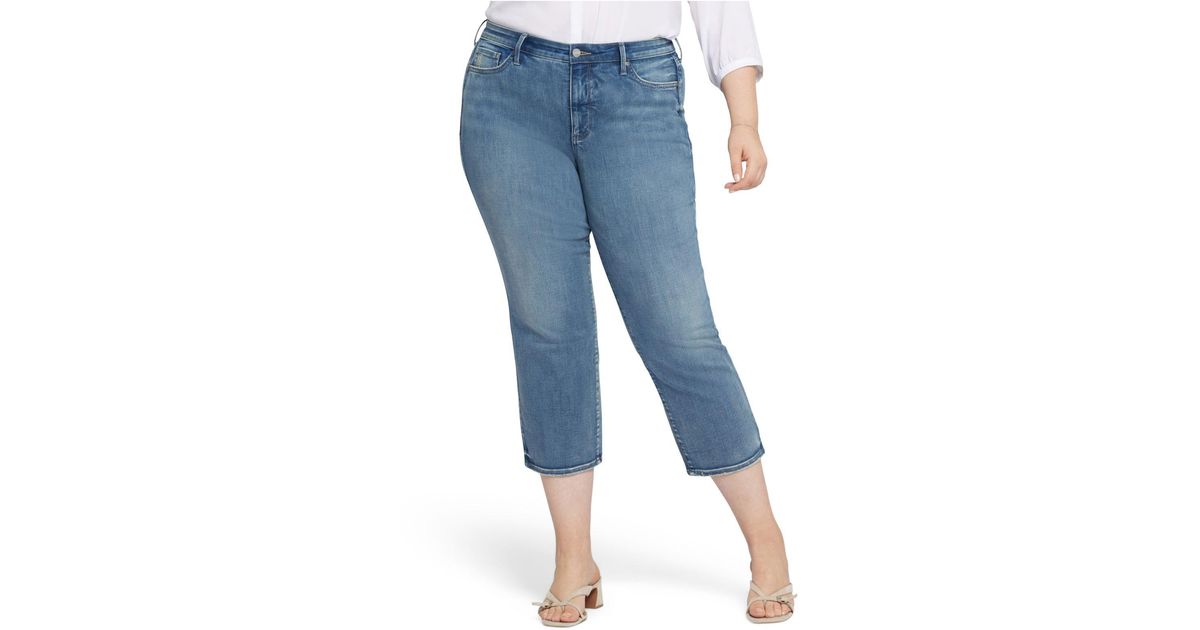 NYDJ Plus Size Relaxed Piper Crop Jeans in Blue | Lyst