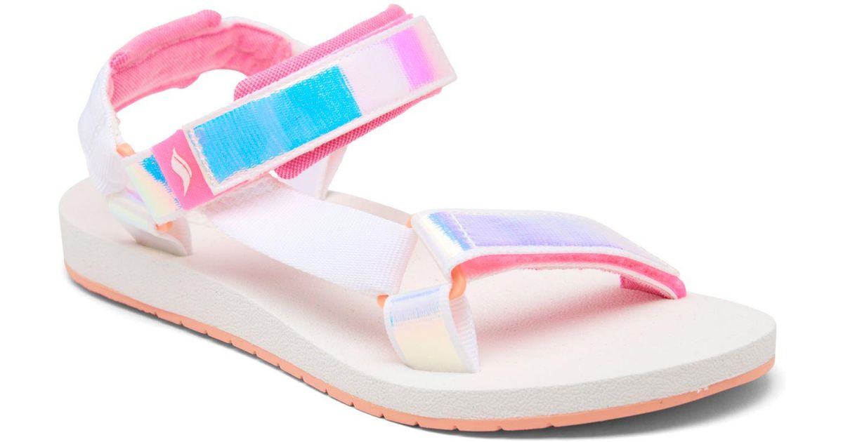 iridescent strappy sandals