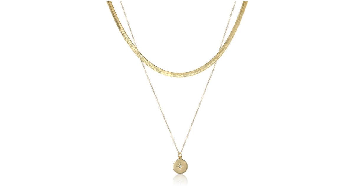 Jessica Simpson Tone Layered Chain Necklace in Metallic | Lyst