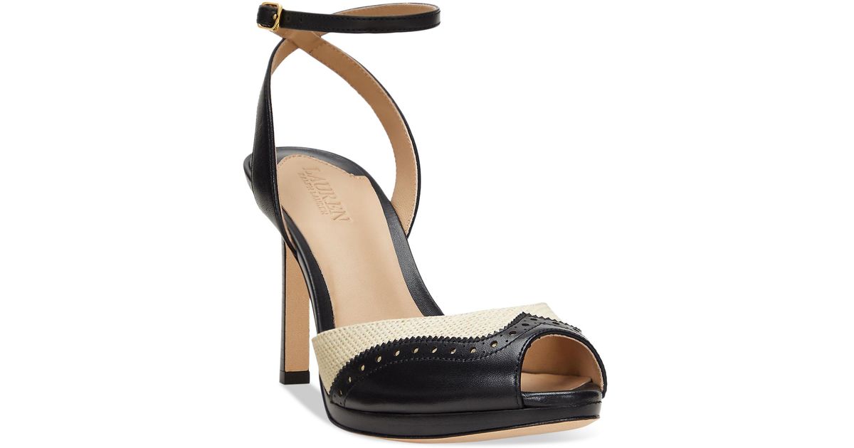Ralph Lauren Kyla Wingtip Dress Sandals in Metallic | Lyst