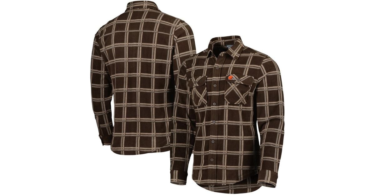 Antigua Cleveland S Industry Flannel Button up Shirt Jacket in