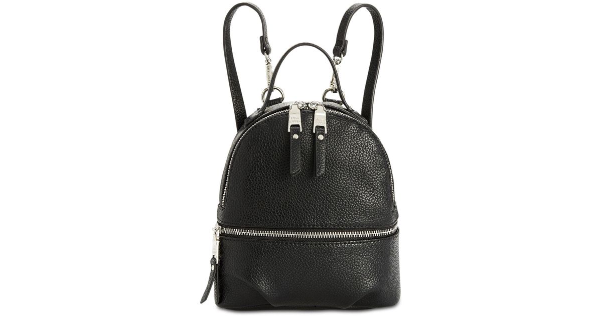 steve madden black leather backpack