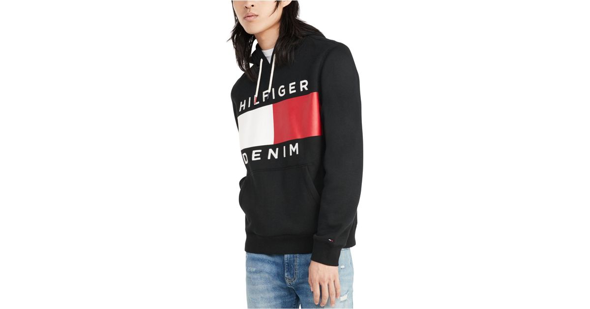 tommy hilfiger logo print hoodie