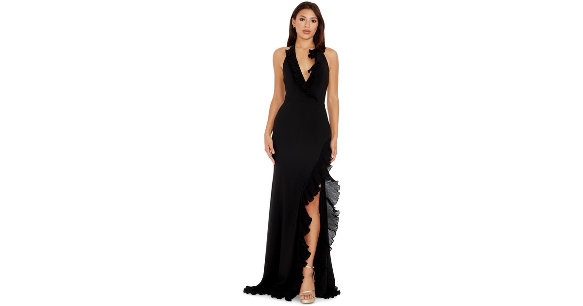 dress the population kathleen Dress The Population Kathleen Ruffle Maxi Dress