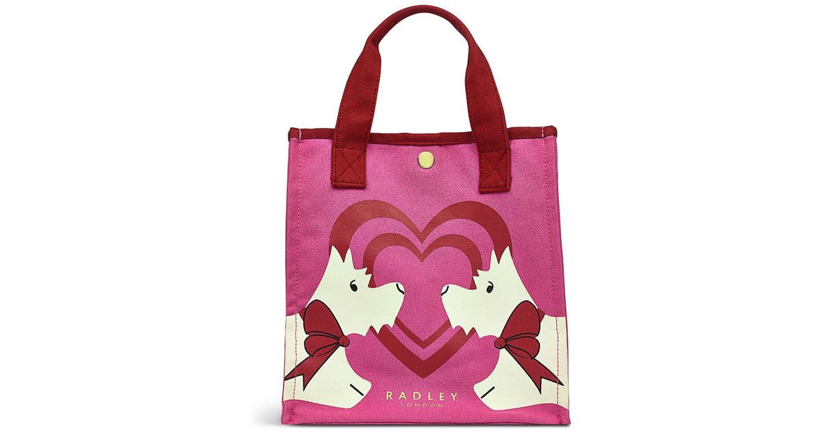 Radley Valentines Small Cotton Open Grab in Pink Lyst