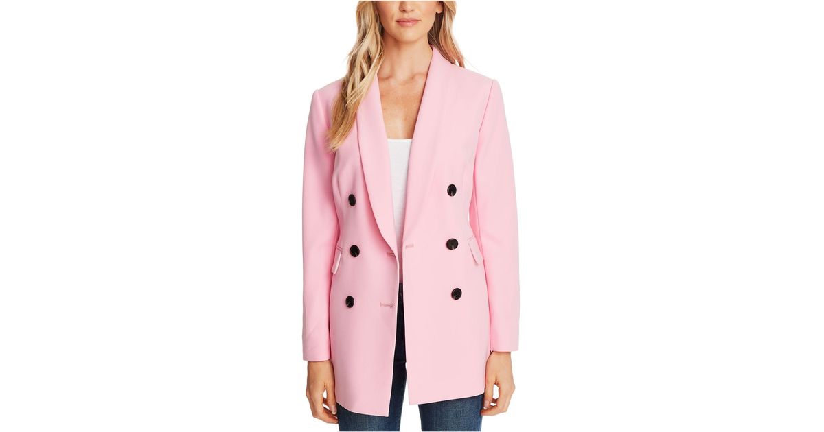 Cece Twill Double Breasted Jacket in Pink Lyst