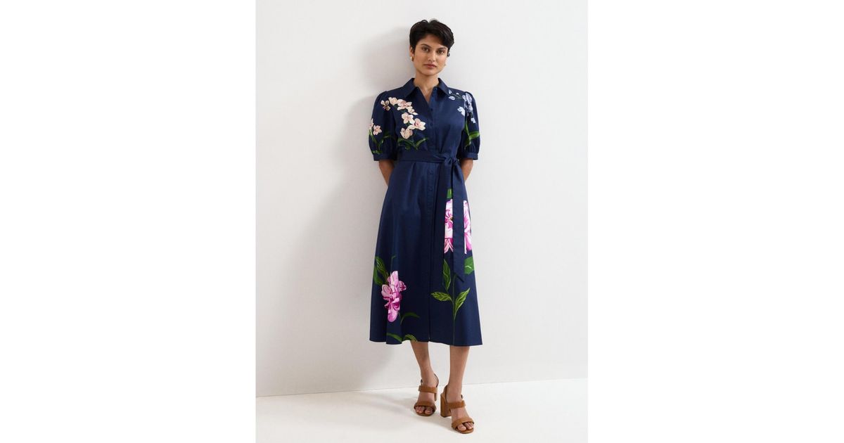 Phase Eight Kerrie Floral Shirt Dress in Blue | Lyst