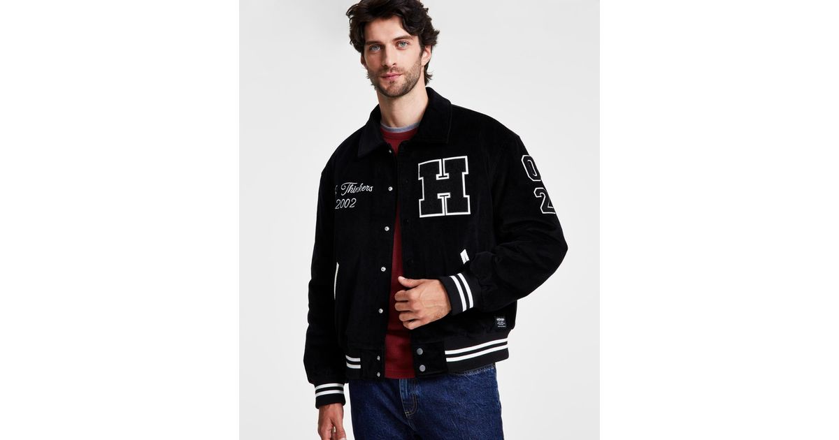 Hudson Jeans Corduroy Varsity Jacket in Black for Men Lyst