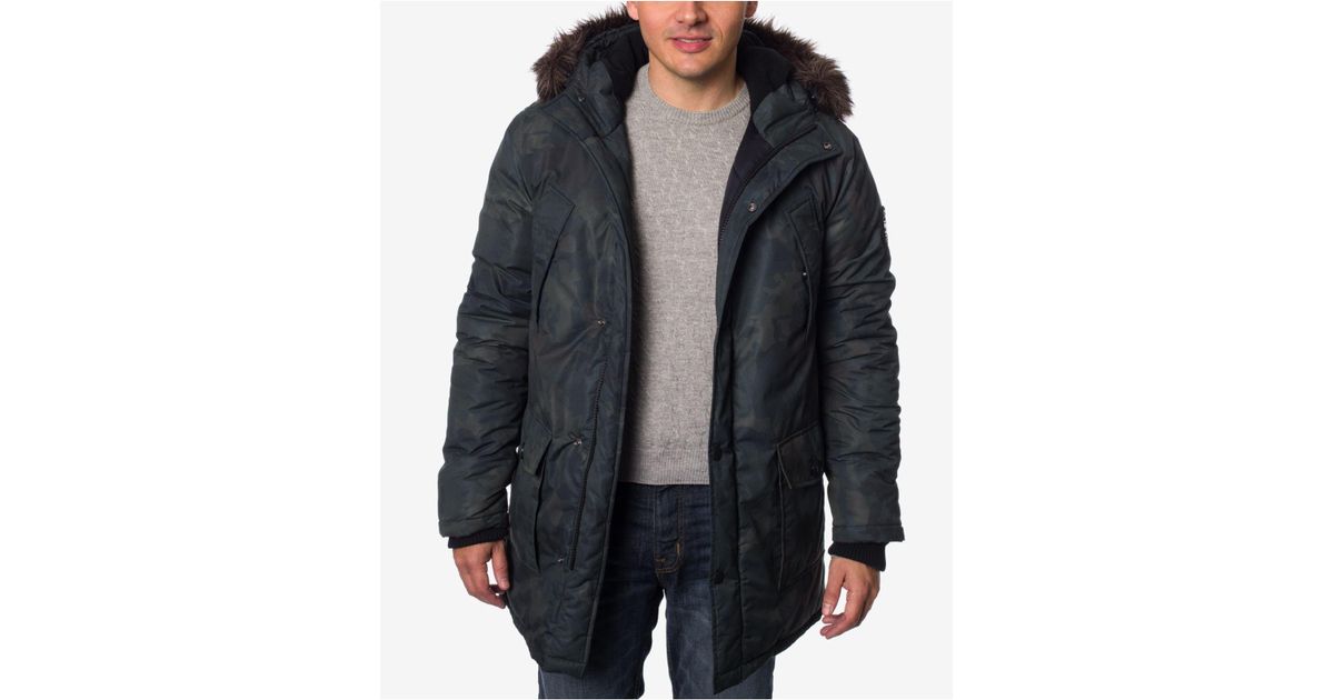 Lyst Buffalo David Bitton Men S Faux Fur Hooded Camo Parka For