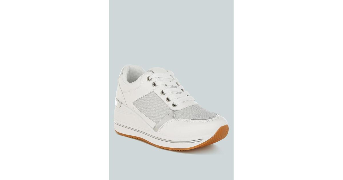LONDON RAG Vespera Faux Leather & Mesh Sneakers in Blue | Lyst