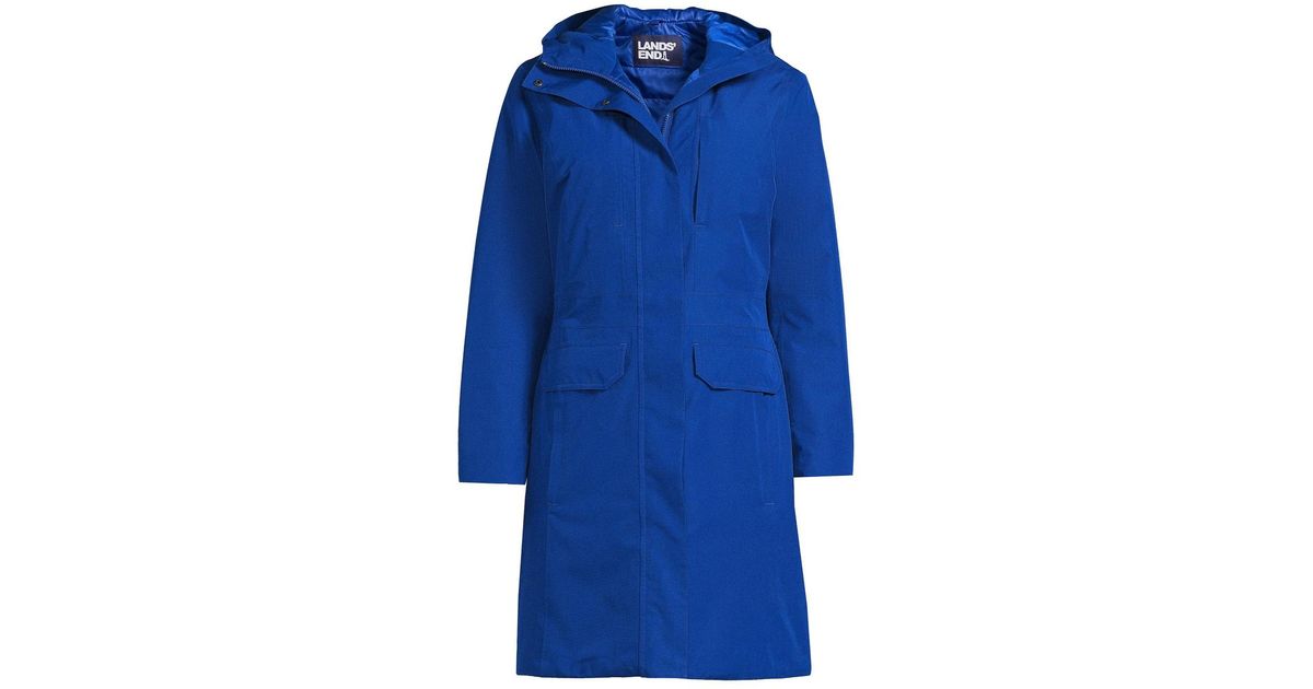 Lands' End Waterproof Insulated Raincoat in Blue Lyst