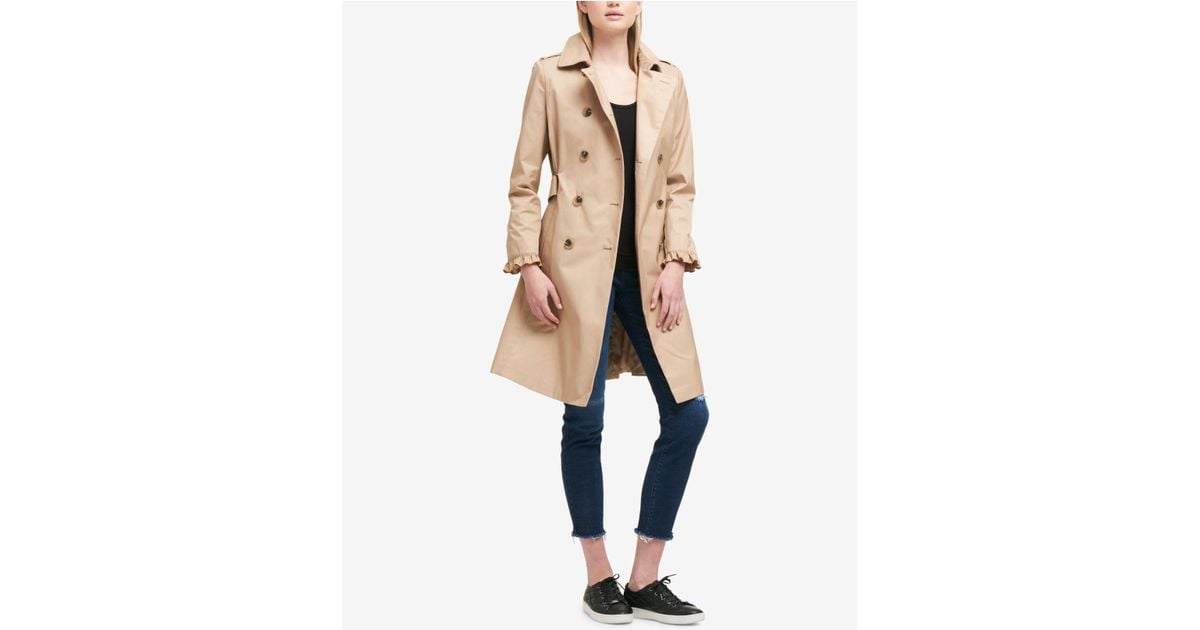 Dkny ruffle outlet coat