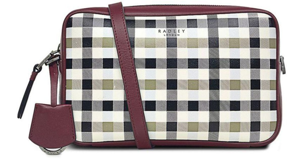 Radley Leather Manor Grove Check Small Zip Top Camera Bag Lyst