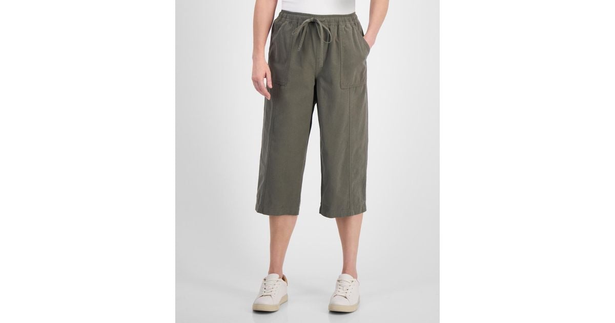Style & Co. Drawstring Capri Pants in Gray
