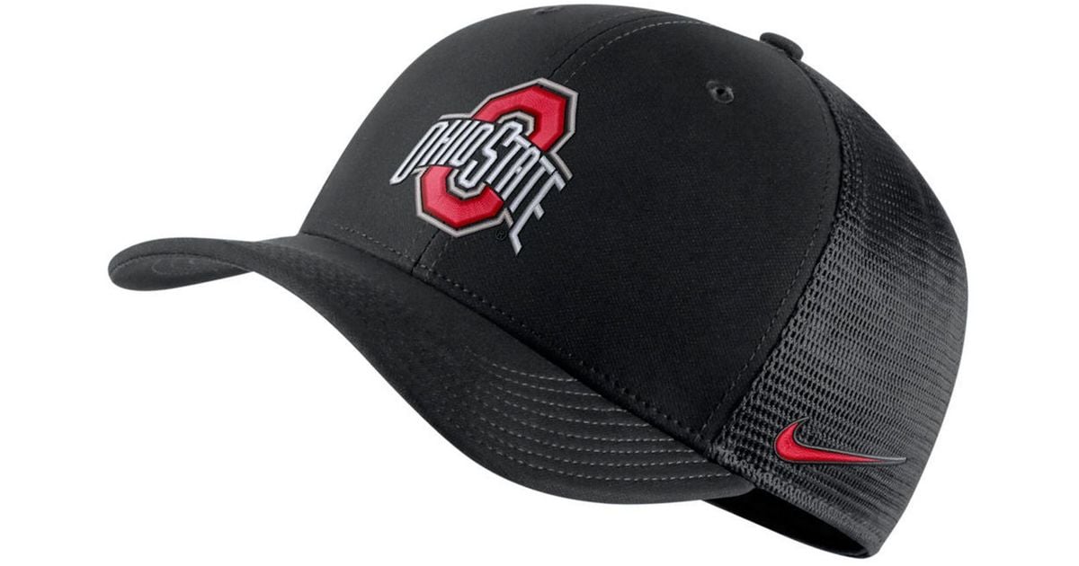 Nike Ohio State Buckeyes Aerobill Mesh Stretch Fitted Cap in Black for Men  | Lyst