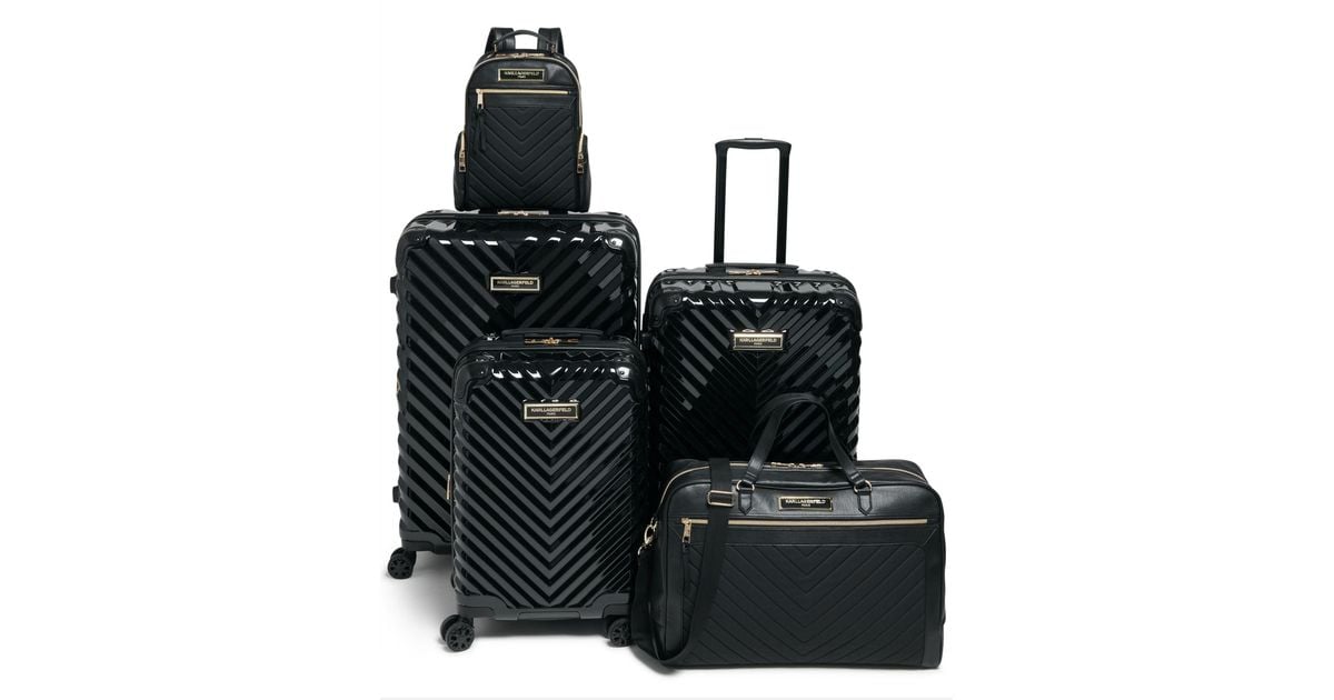 Karl Lagerfeld Karl Lagerfeld Chevron Luggage Collection in Black Lyst