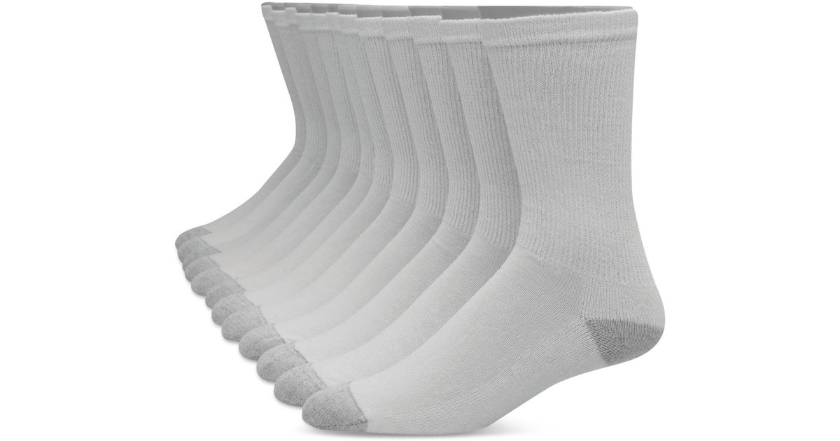 Hanes Cotton 12-pk. Ultimate Crew Socks in White for Men | Lyst