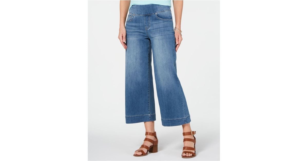 Glamor Marxist Beaten truck Style & Co. Denim Wide-leg Cropped Pull-on Jeans, Created For Macy's in  Blue | Lyst