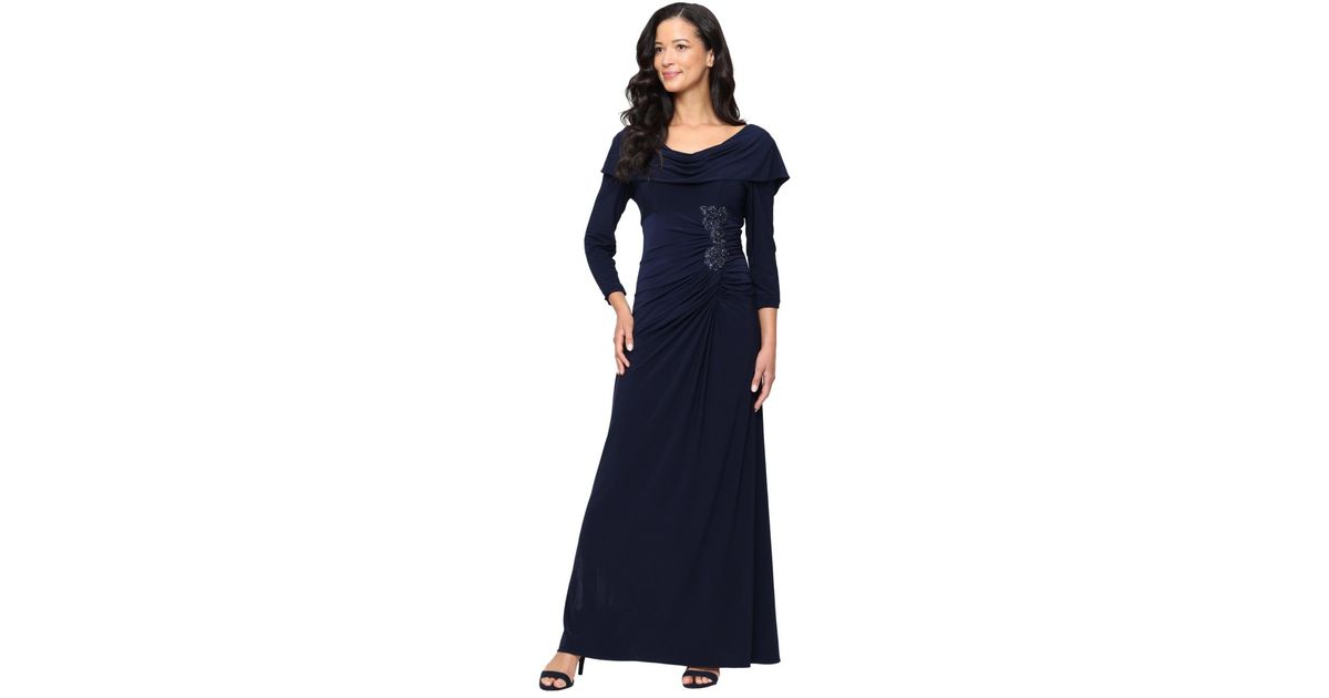 sachin and babi light blue dress Alex Evenings Long Jersey Dress in Blue