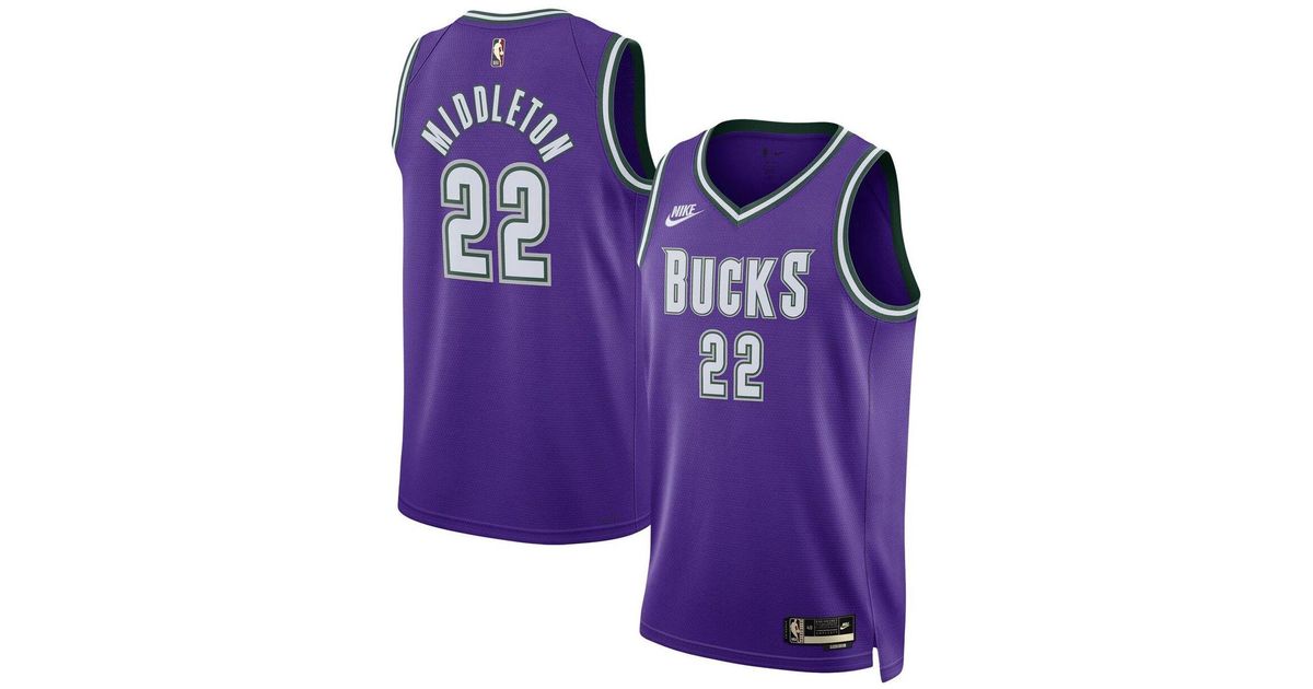 Nike Khris Middleton Purple Milwaukee Bucks 2022/23 Swingman Jersey