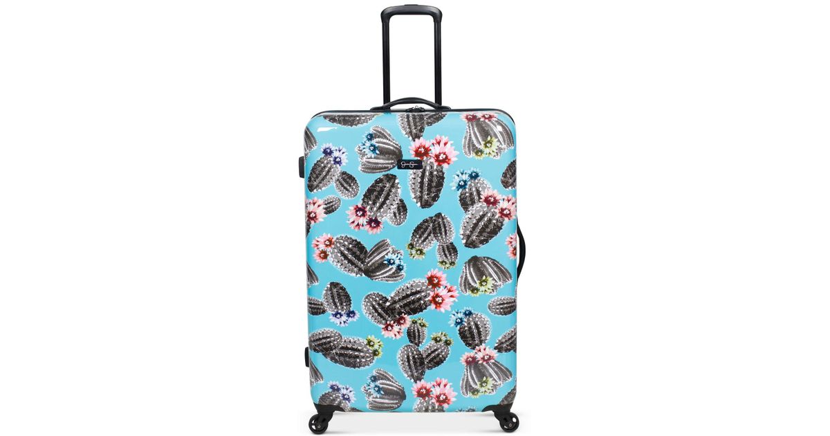 Jessica Simpson Cactus Printed 29 Hardside Spinner Suitcase in Blue