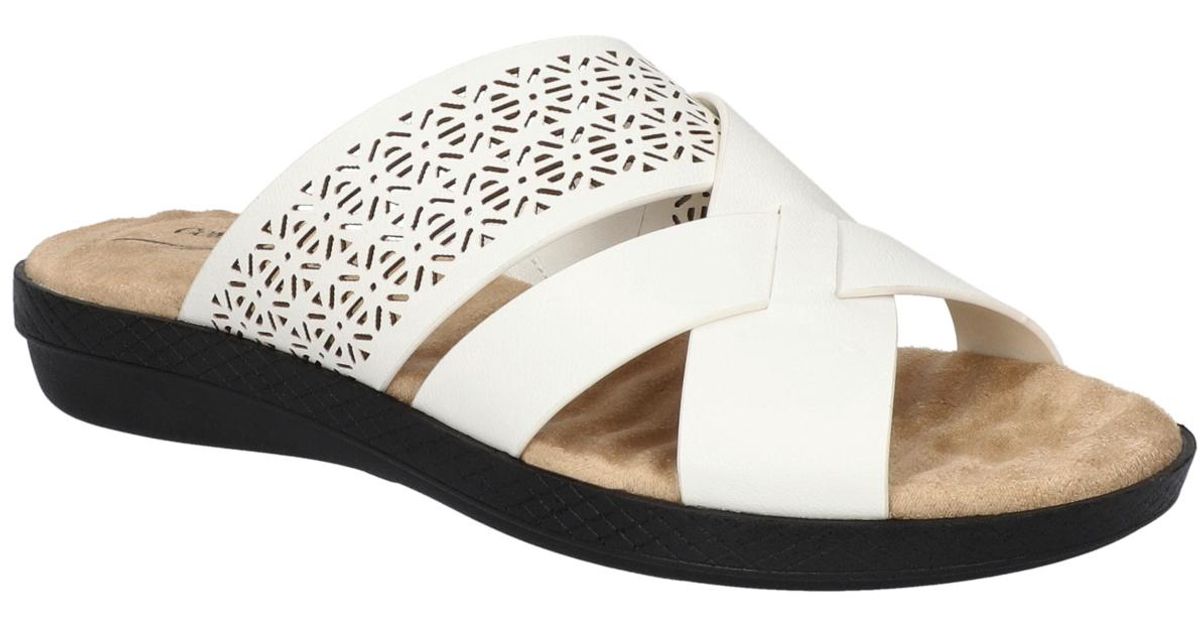 Easy Street Coho Slide Sandals in White | Lyst