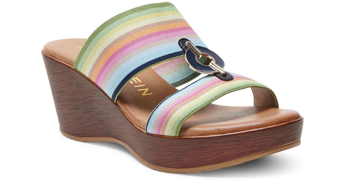 Anne Klein Hadya Wedge Sandals Lyst