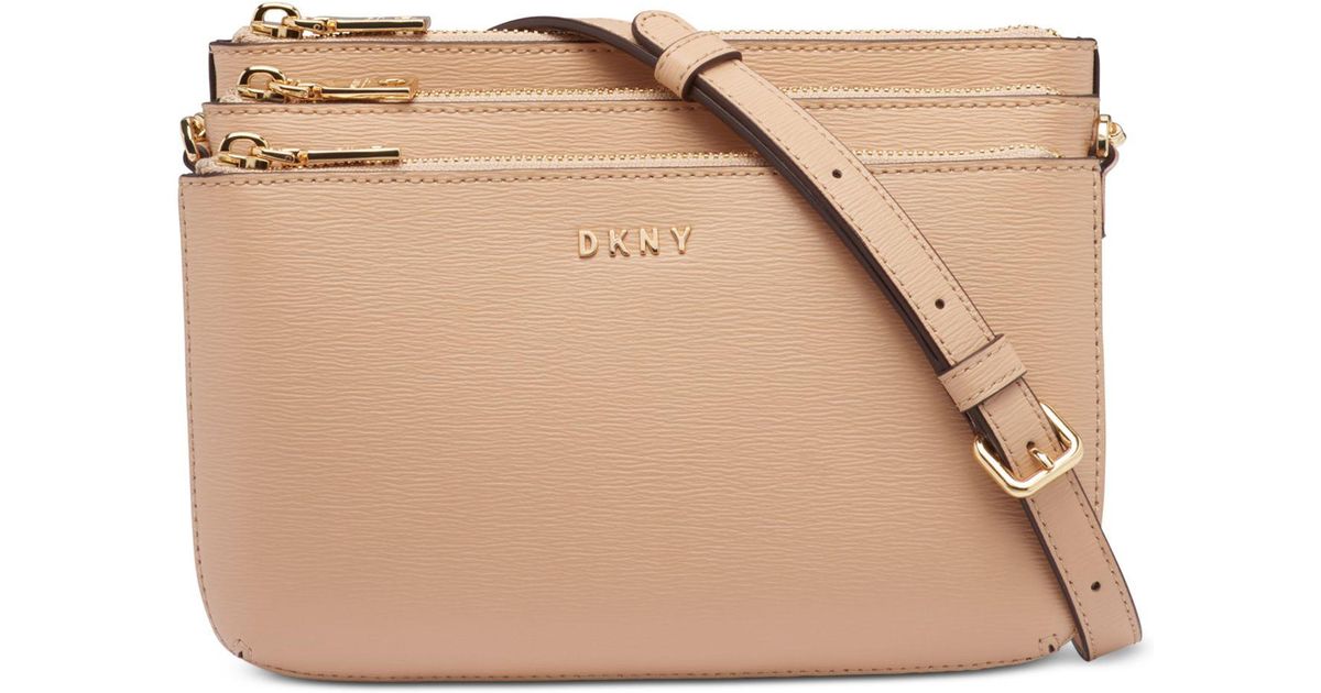 dkny triple zip crossbody