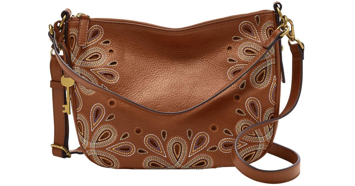 Fossil Leather Jolie Crossbody Handbag in Brown Lyst