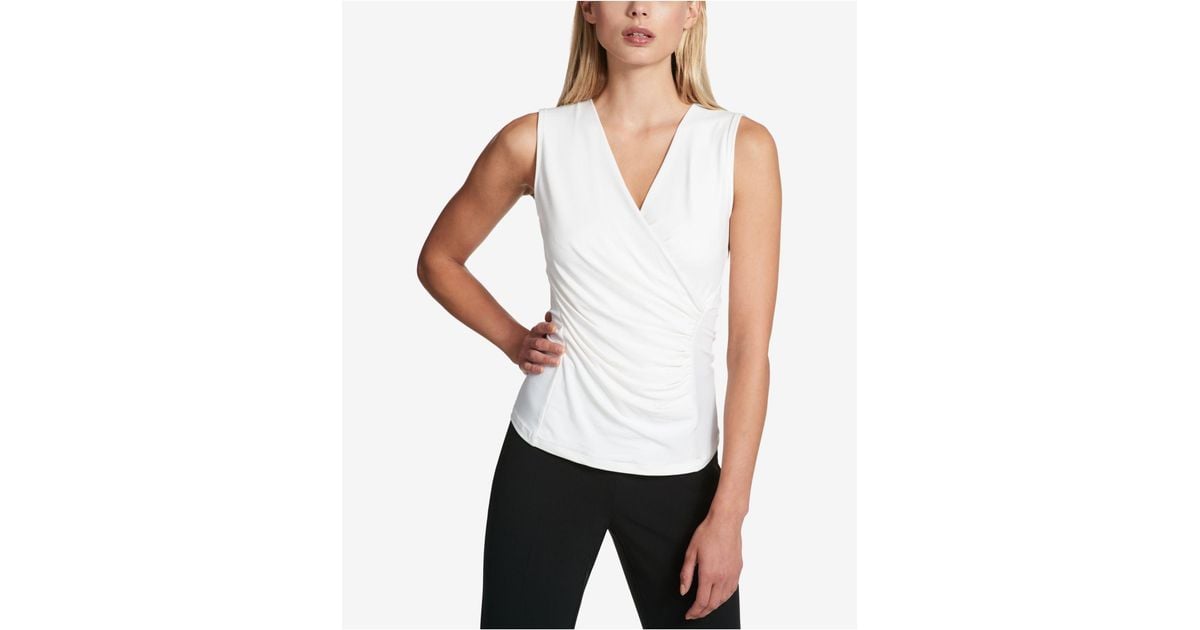 Dkny sleeveless cheap ruched top