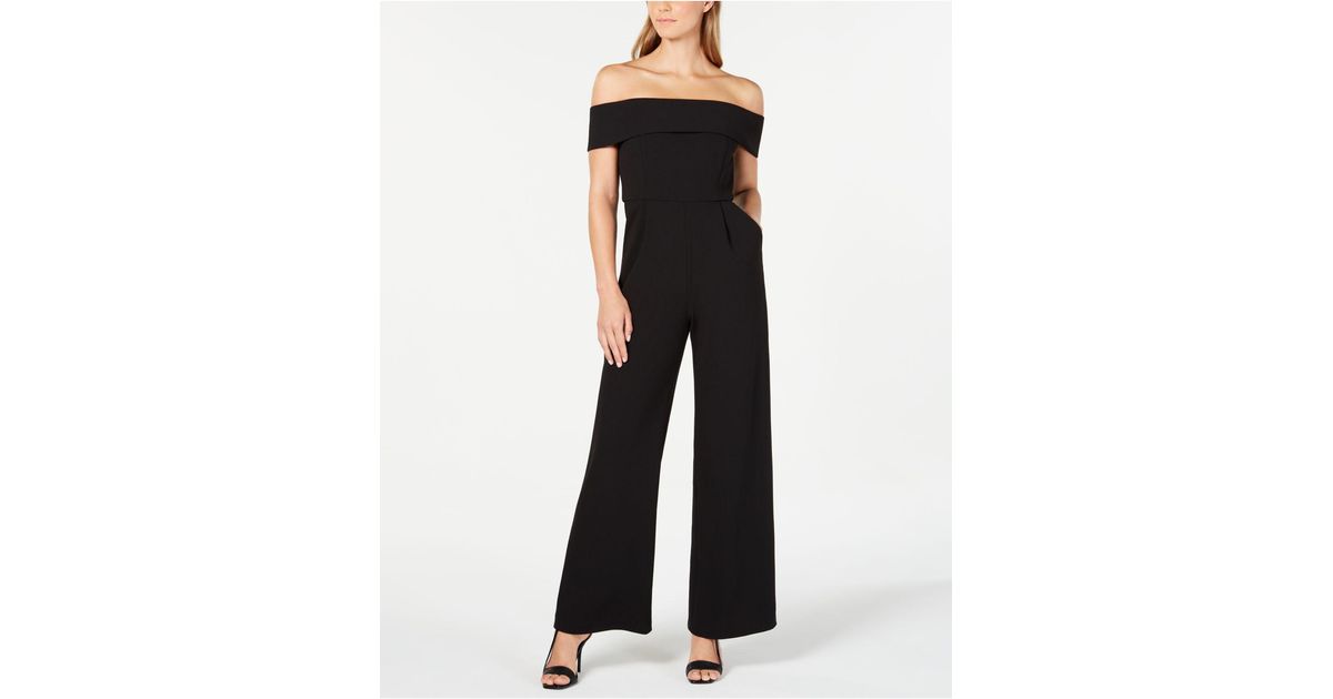 calvin klein off the shoulder jumpsuit