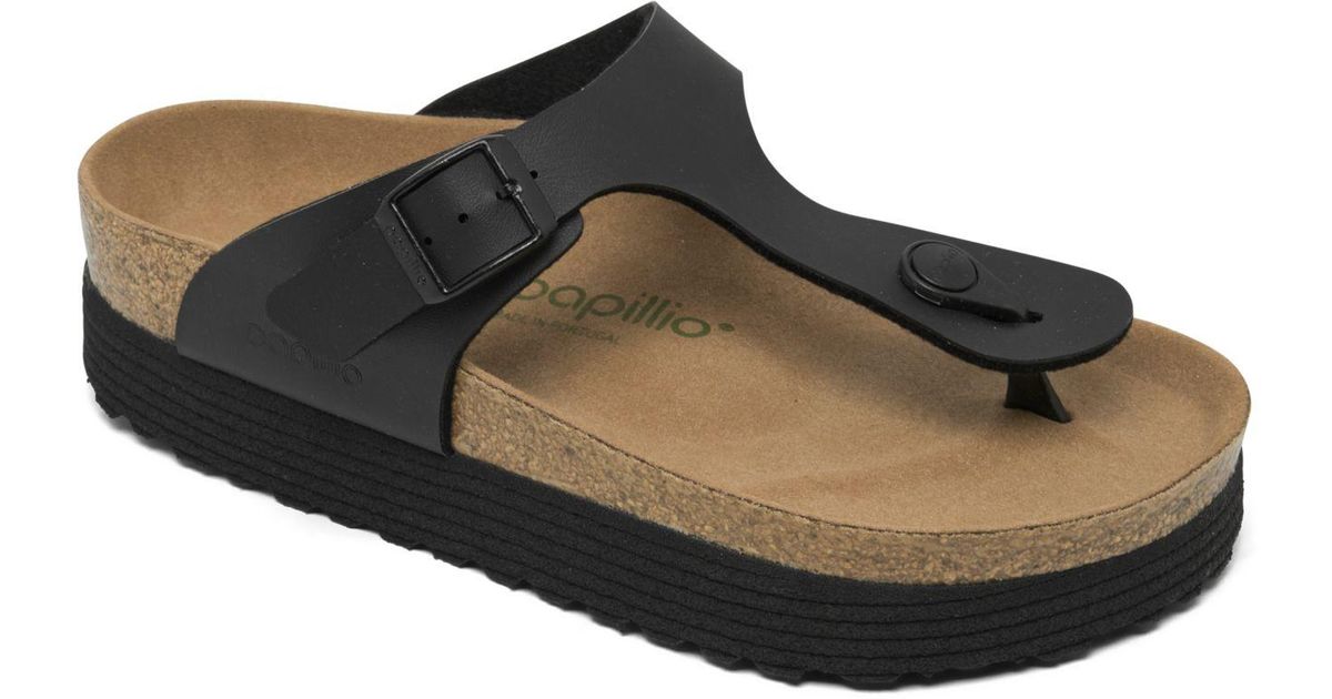 Birkenstock Gizeh Birkoflor Platform Sandals From Finish Line in Black