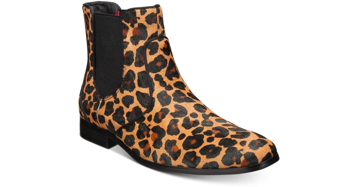 cheetah chelsea boots