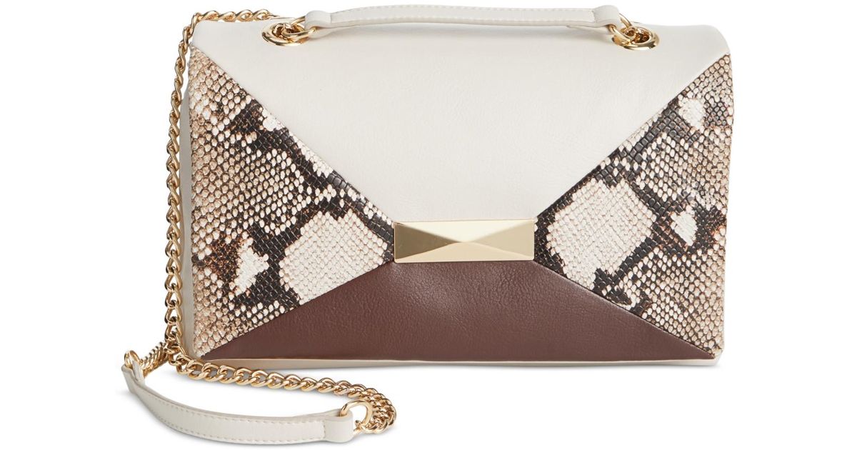 INC International Concepts Ajae Flap Small Snake Colorblock in Natural ...